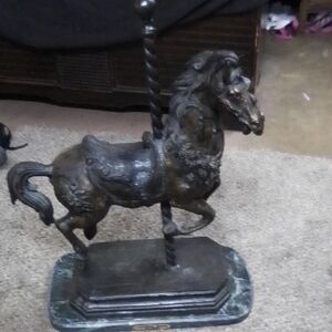 BOOM 200 only!!! Caramel Black and Bronze Carousel Horse Sculpture